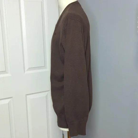 Hurley Brown V-Neck Cotton Pullover Sweater - Picture 4 of 13